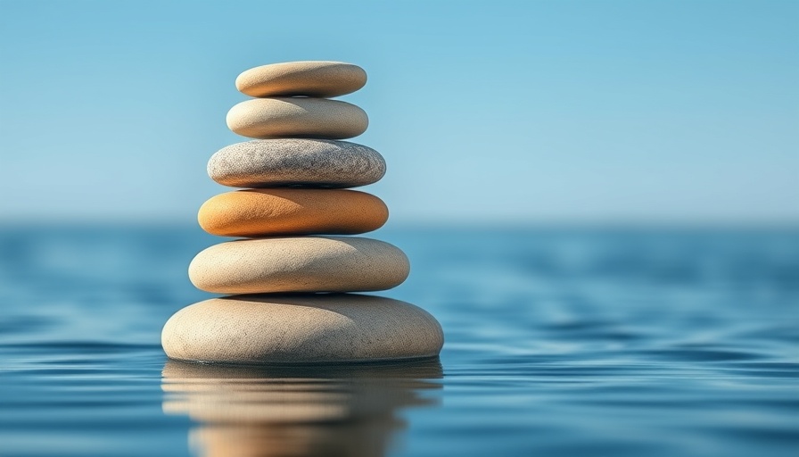 Stacked stones balancing on water symbolizing the importance of governance in ESG.