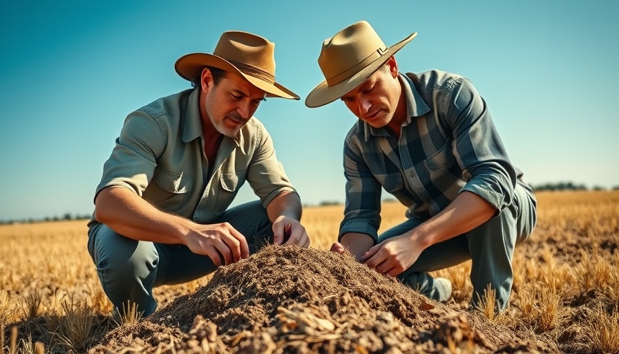 Farmers examining soil in a field for regenerative farming projects.