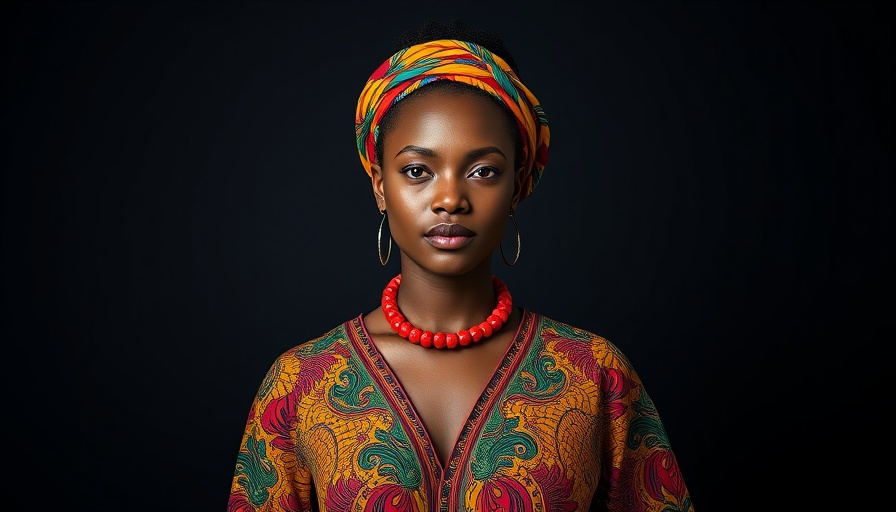 Sharon Daka Kawaida Energy: Woman in colorful African outfit, spotlight series.