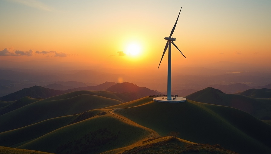 Wind turbine at sunset, symbolizing impact-oriented investors.