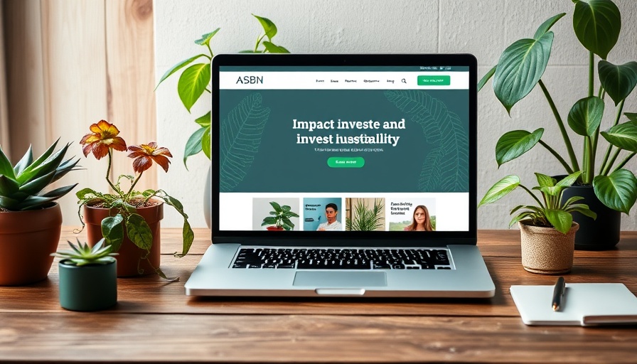 ASBN new look impact investment website on laptop.