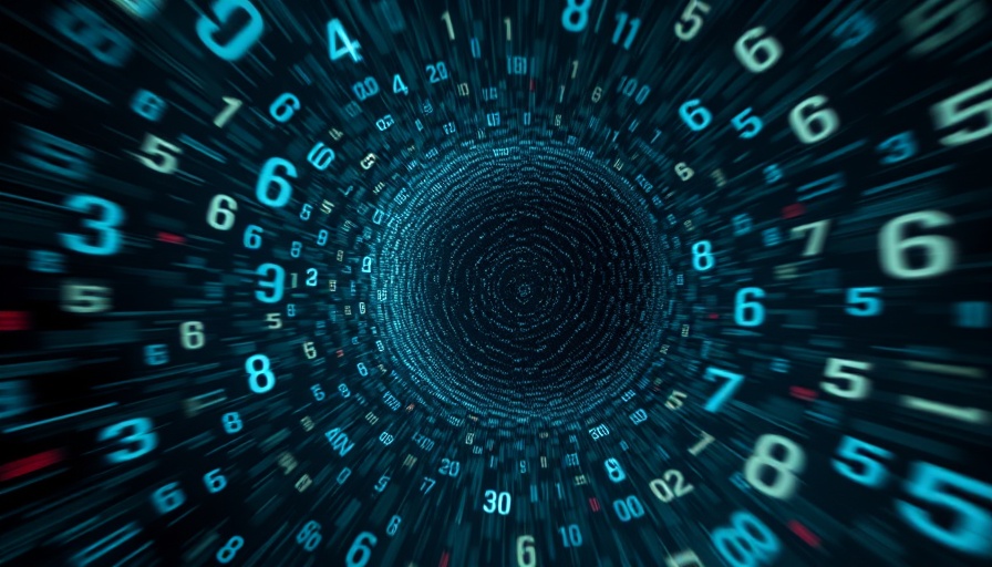 Abstract vortex of numbers representing Large Numerical Models in AI.