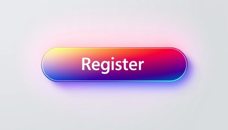 Orange gradient register button for AI solutions
