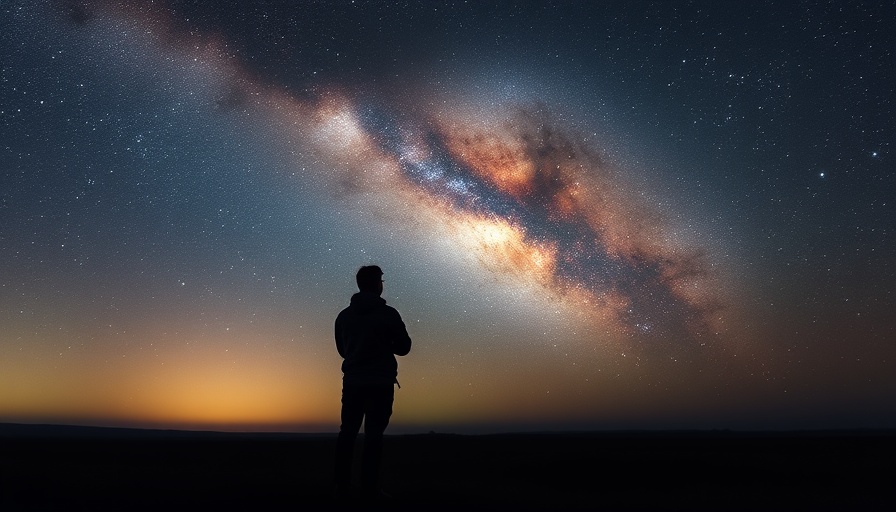 Starry sky with silhouetted figure symbolizing AI solutions exploration.