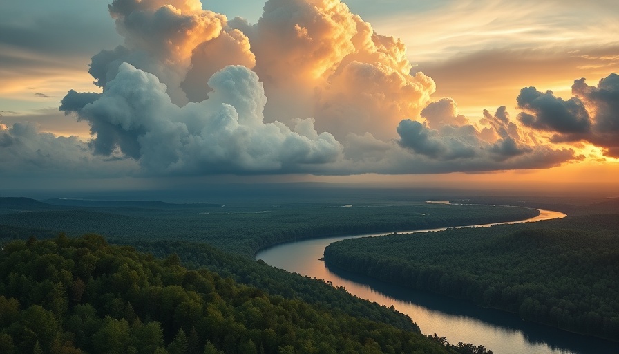 AI for Climate lecture with dramatic cloudscape over river valley.