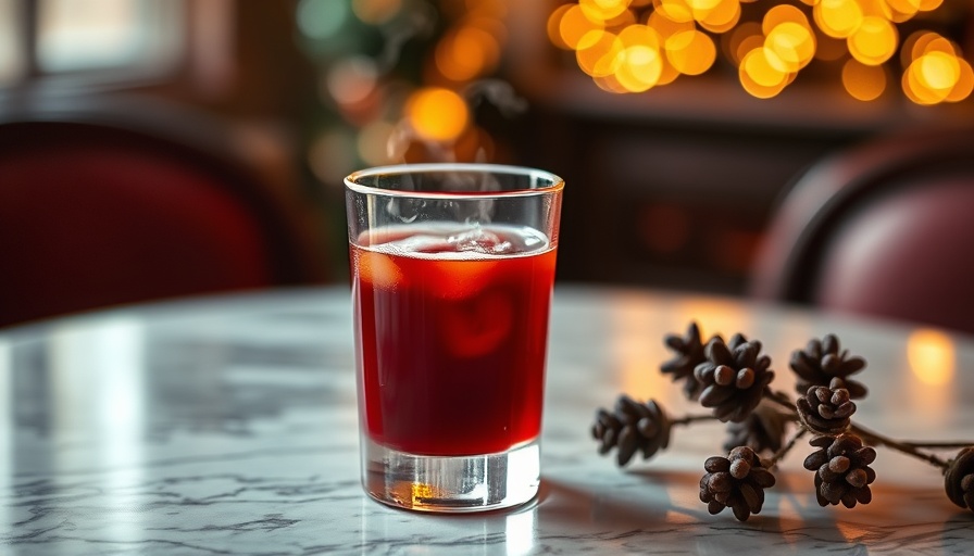 Danish Christmas treats, steaming glogg on marble table.