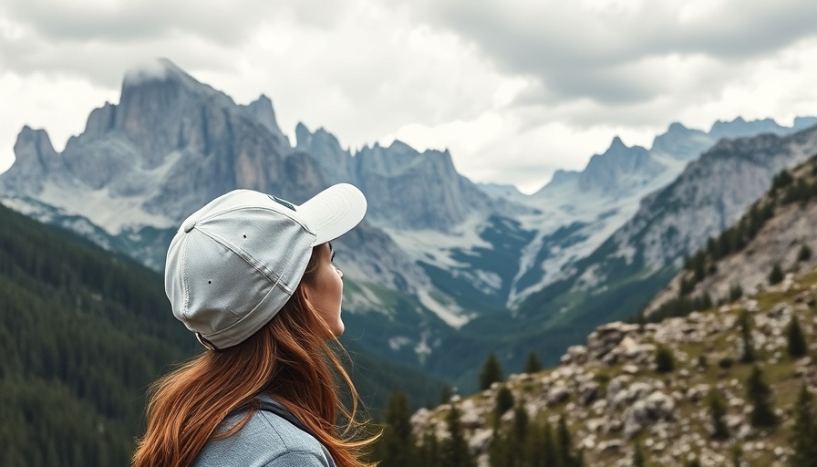 Sustainable travel in the Dolomites: Woman observing mountain peaks.