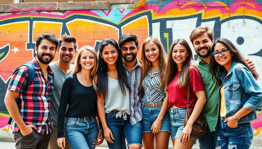 Diverse group of young adults in front of vibrant graffiti for best volunteer abroad programs 2025.