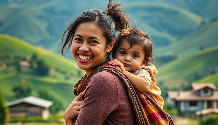 Volunteer travel advantages: Young woman smiling with child in rural setting.