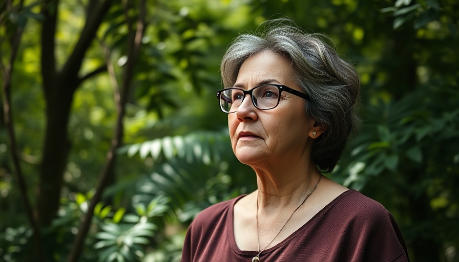Contemplative woman in forest, promoting sustainable travel experiences.