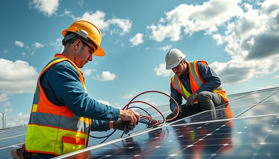 Technicians installing solar panel on roof, highlighting PAYGo Solar Sector Potential.