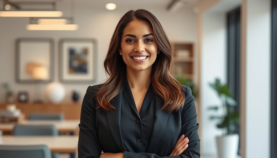 Impact investment spotlight featuring confident female founder.