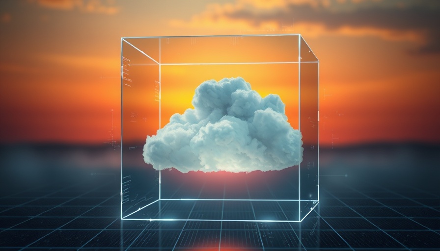 Abstract cube with cloud and digital elements for aviation industry.