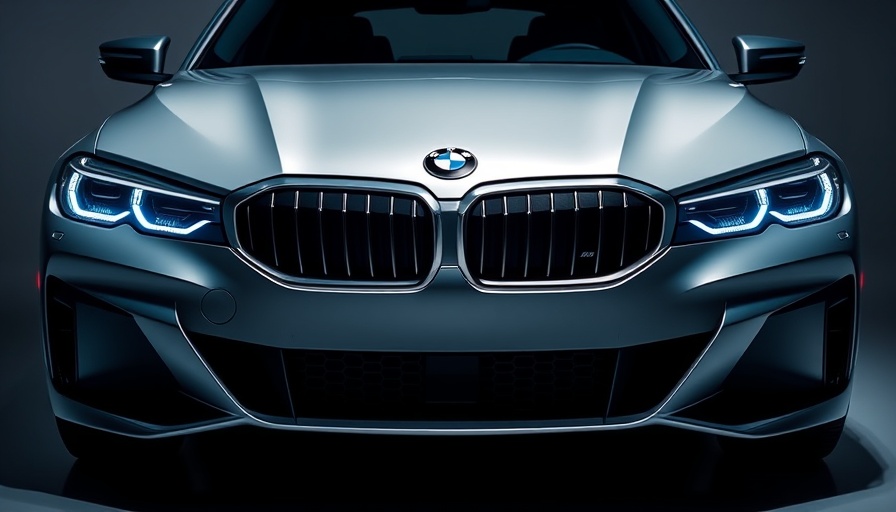 AI at BMW: Sleek BMW car front with logo and AI theme.