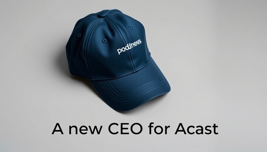 Navy cap with 'greg' text for new Acast CEO Greg Glenday.