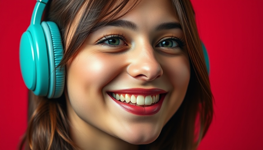 Young woman enjoying music with headphones, highlighting podcasting growth trends in Germany.