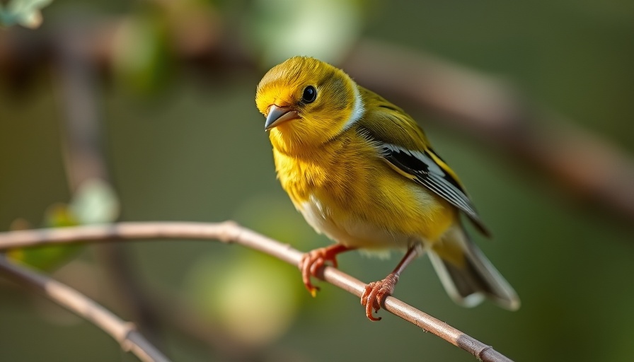 Small finch showcasing Canary Islands biodiversity perched on a branch.