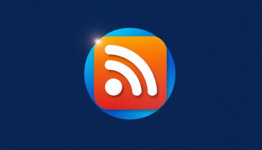 RSS.app logo with text, featuring prominent orange RSS icon against blue background indicating importance of feeds.