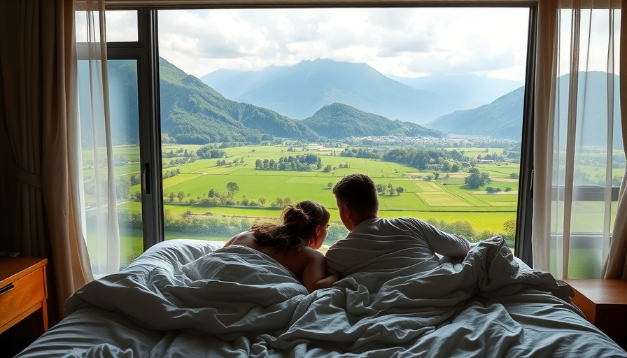 Couple in hotel room enjoying mountain view, Romantic vacation at Hotel Das Rübezahl.
