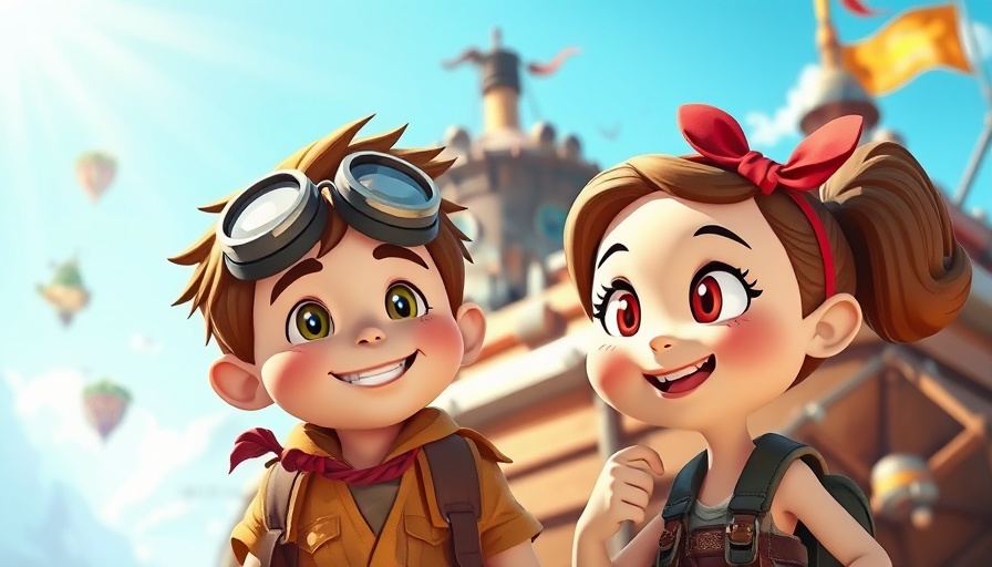 Improv kids comedy podcast adventure illustration with steampunk themes.