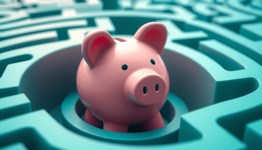 Pink piggy bank in teal maze, symbolizing sustainable tourism in Spain.