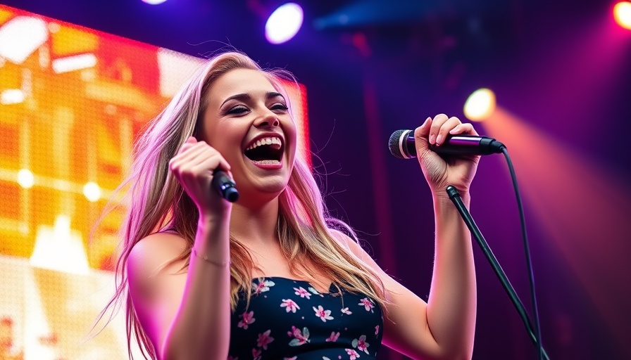 Media networking through podcasts: Singer performing on stage.