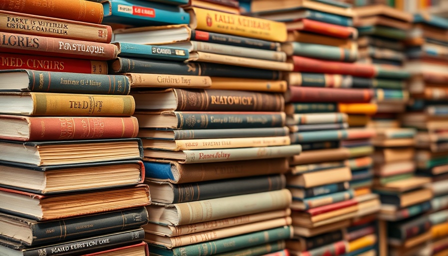 Colorful vintage book display in warm lighting for visual audiobooks.