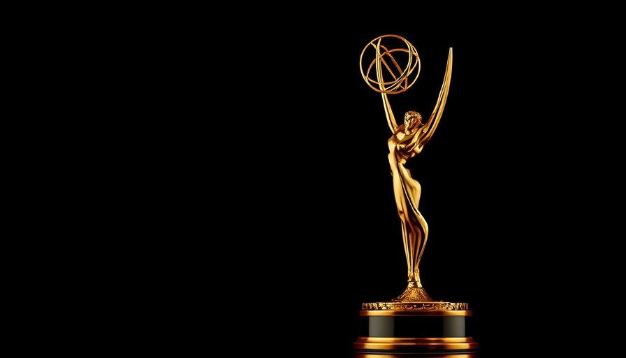 Golden Emmy trophy highlighting podcasting awards limitation.