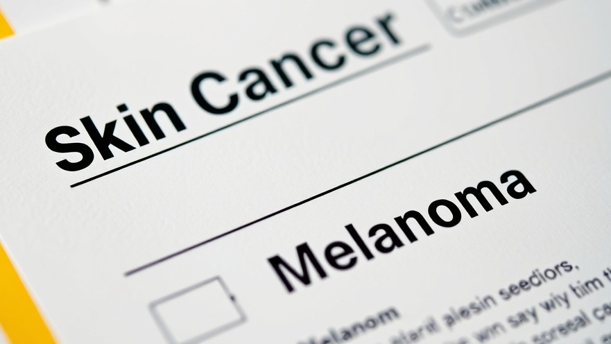 Detailed macro shot of a medical document on skin cancer with vibrant colors.
