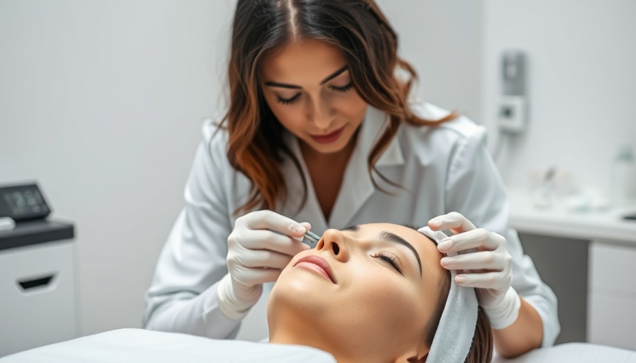 Cosmetologist applying facial treatment; how to get clear skin.