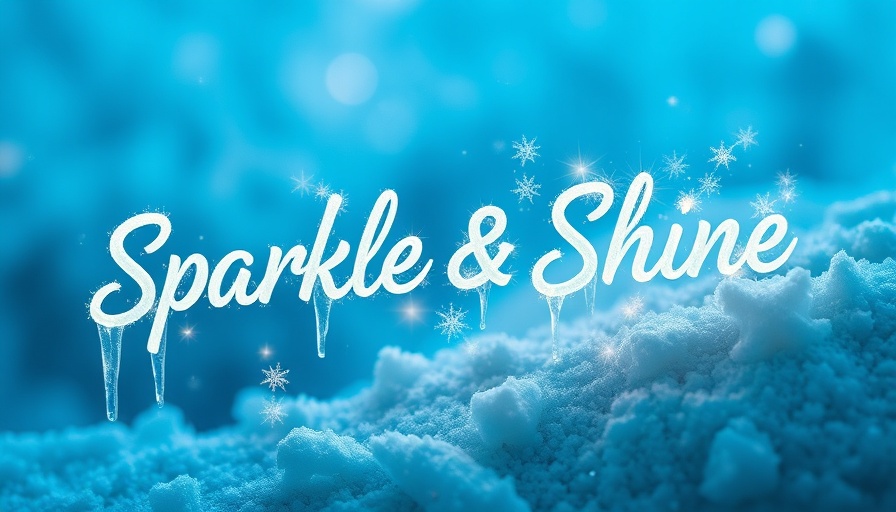 Holiday skincare gifts festive winter banner with snowflakes.