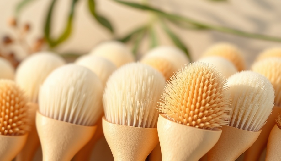 Daily Sunscreen Use with elegant soft-bristle sunscreen brushes in focus.