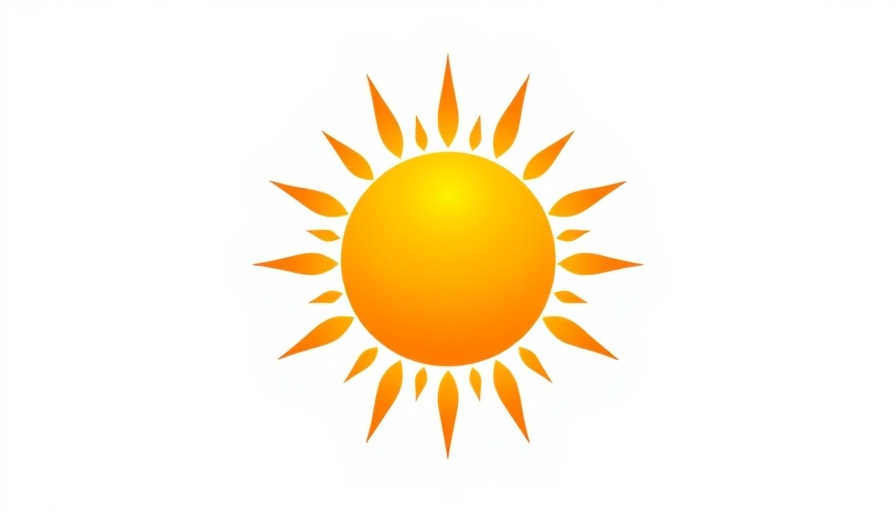 Stylized orange sun representing energy, isolated on white.
