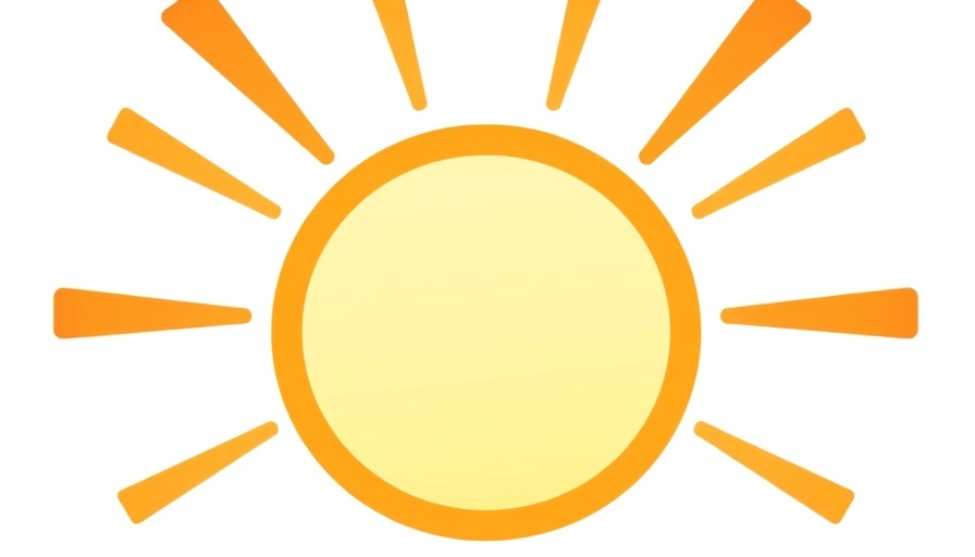 Cartoon sun with orange rays on white background, digital illustration