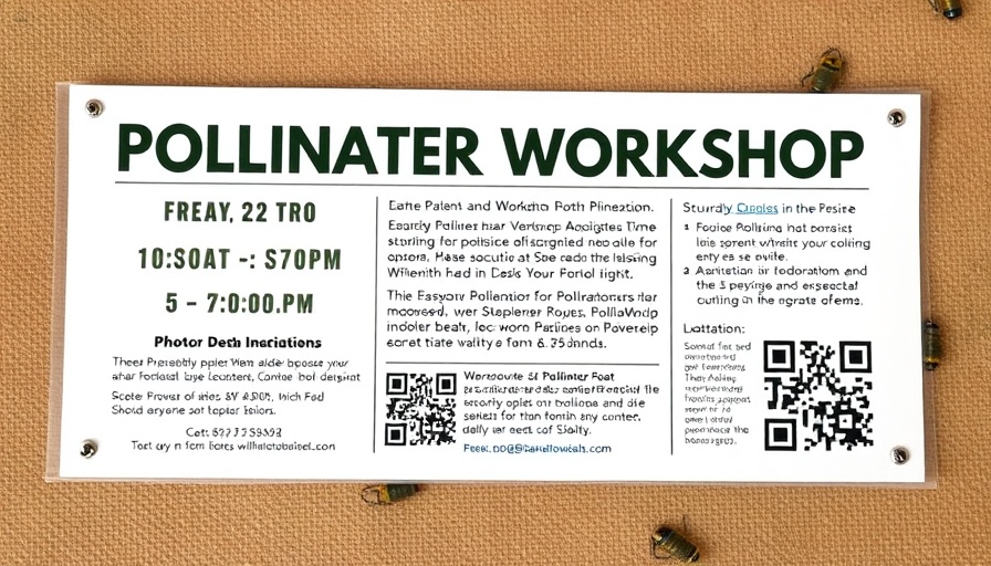 Pollinator Workshop in Missouri flyer with event details and QR code.