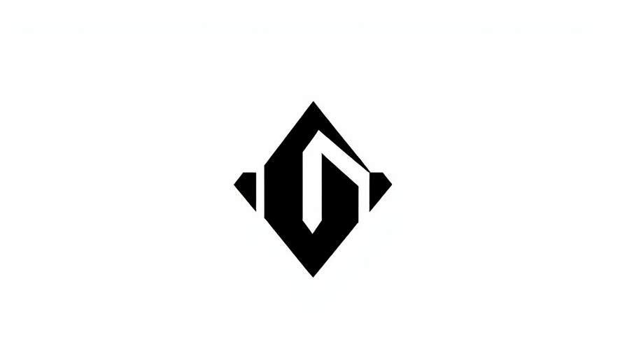Minimalist geometric design logo, black and white.
