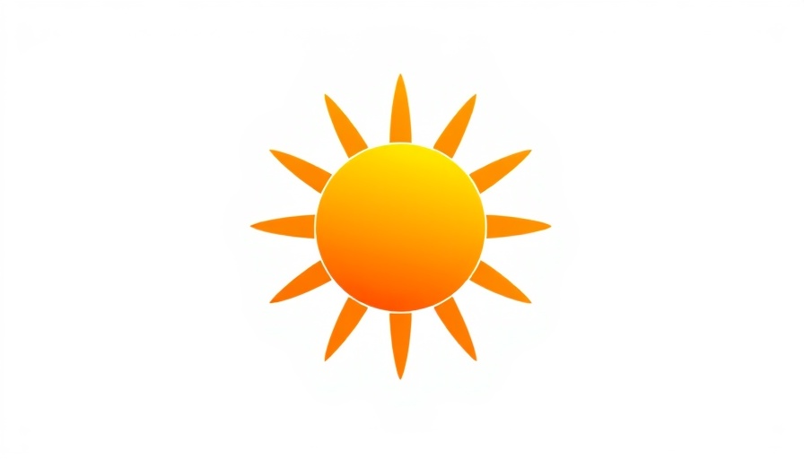 Vibrant sun icon radiating warmth on a white background.