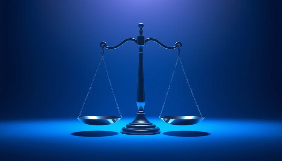 Symbolic justice scales on blue background for Missouri abortion access.