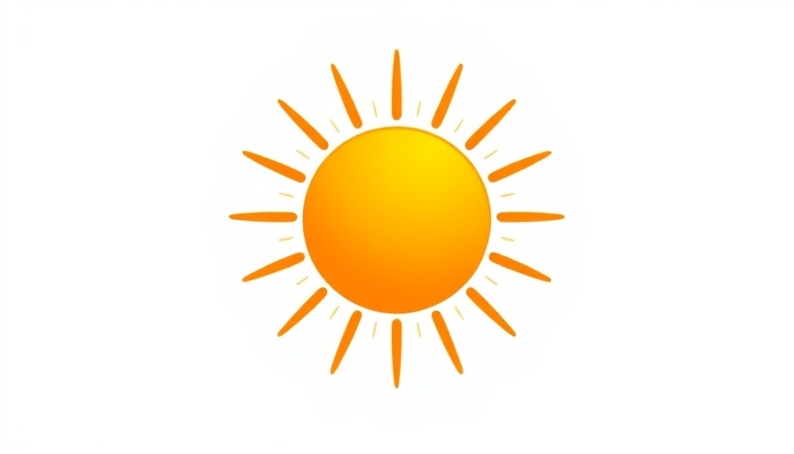 Simple orange sun icon, emitting rays.