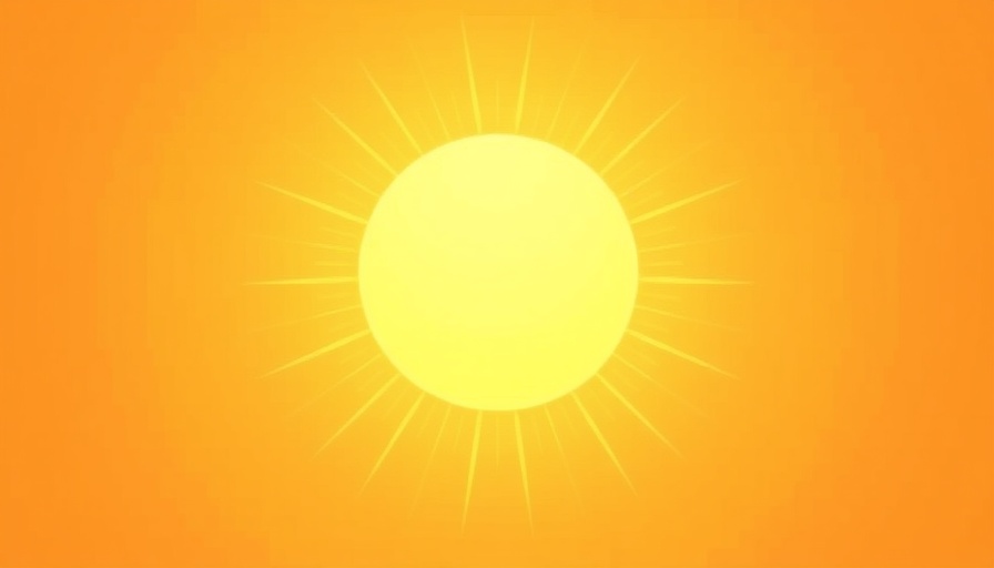 Illustration of bright sun representing St. Louis tourism appeal.