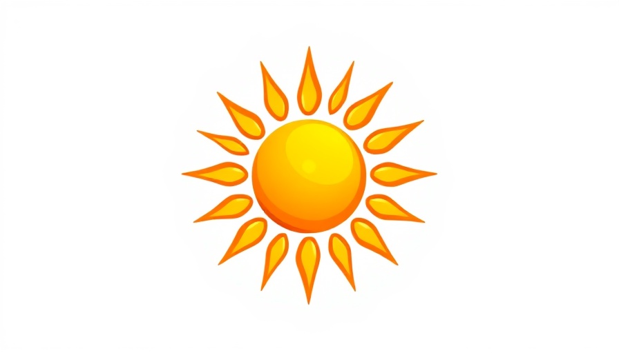 Stylized sun icon representing sunny St. Louis tourism