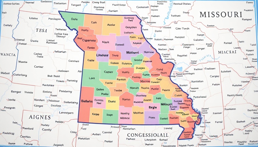 Map of Missouri showing congressional districts and redistricting.
