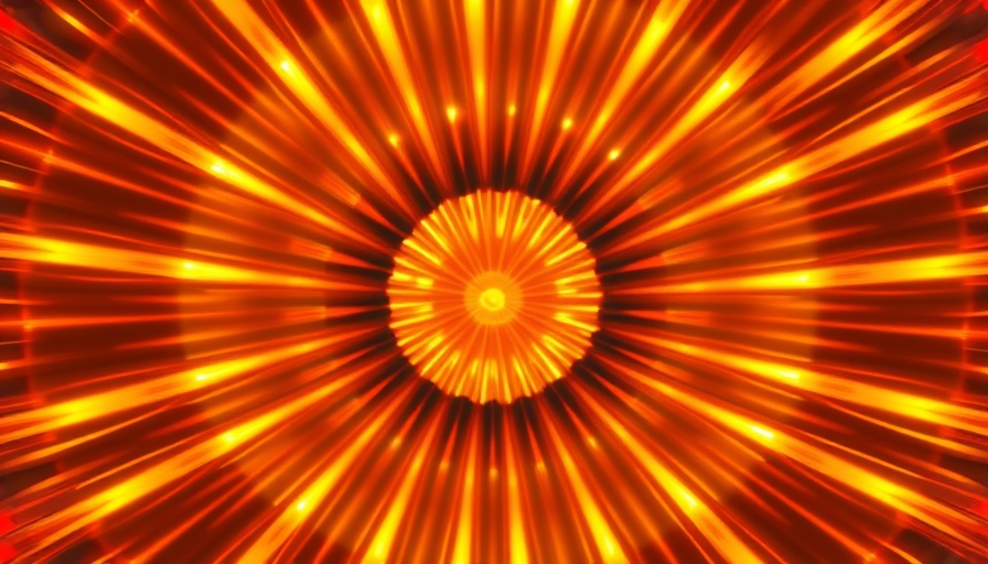 Abstract sunburst design with vibrant orange and yellow colors.