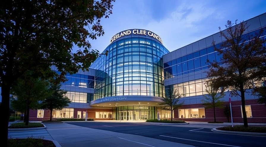 Realistic photo of Cleveland Cancer Clinic showcasing its modern facilities.