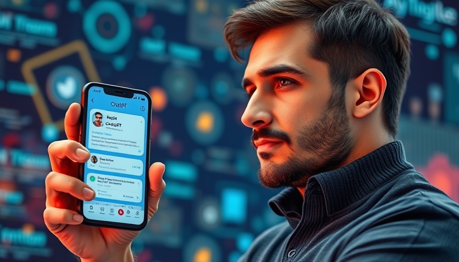 Man holding phone with ChatGPT app, concept of content optimization.
