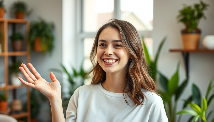 Woman sharing travel tips in a bright indoor setting.