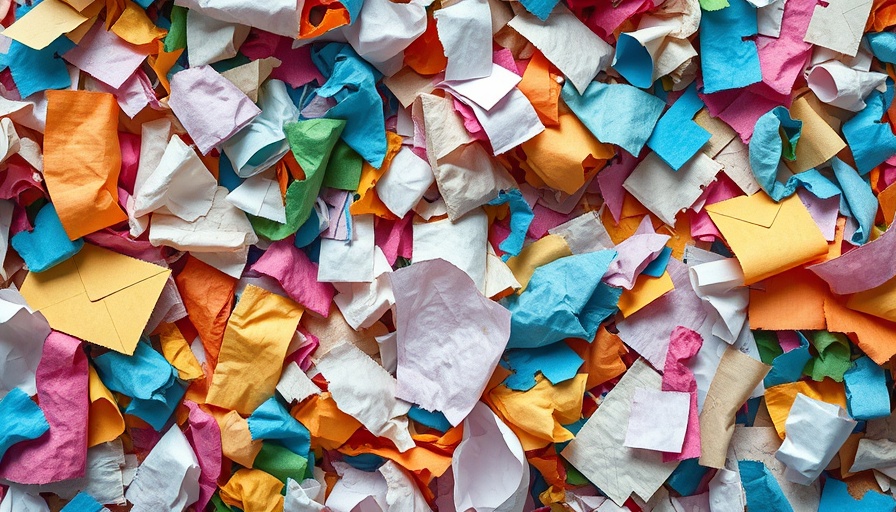Colorful torn paper piles for DIY paper projects inspiration.