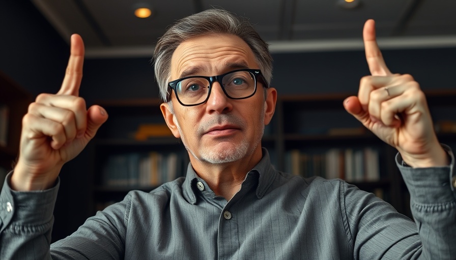 Focused man gesturing upward to lower your chances of heart attack with diet.