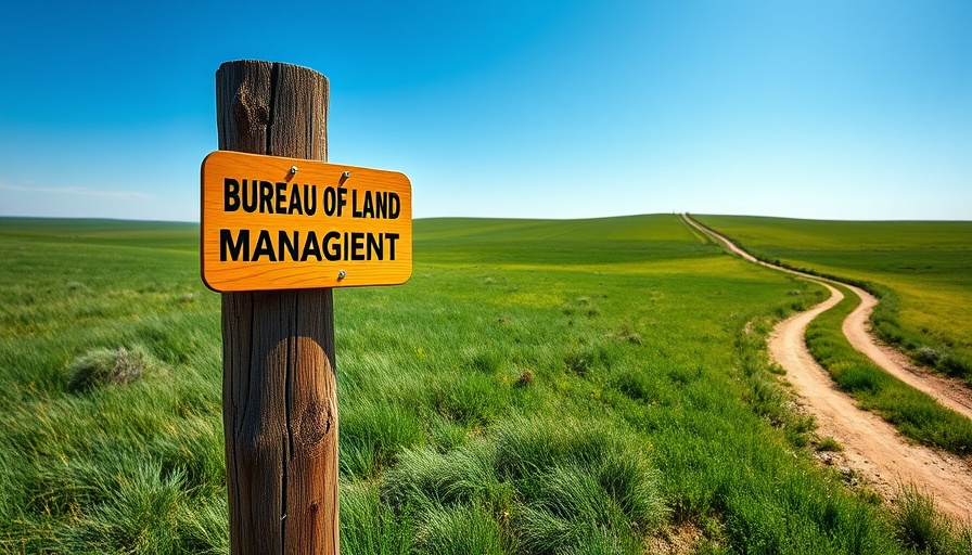 BLM land sign in green landscape, Congress overturns BLM land management plans.