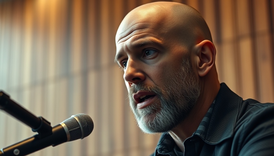Man discussing SEO strategies for entrepreneurs in a podcast setup.